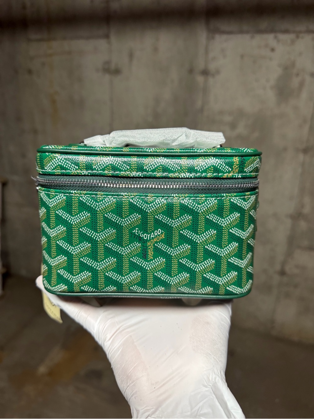 Goyard Green Goyardine Pattern Vanity Case